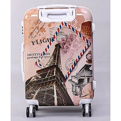 Pine Kids Trolley Luggage Bags Brown - 22 inch| Shock Resistant| Telescopic Handle| Water Resistant| Easy Zipper Closure| Durable Wheels| Number Lock