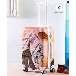 Pine Kids Trolley Luggage Bags Brown - 22 inch| Shock Resistant| Telescopic Handle| Water Resistant| Easy Zipper Closure| Durable Wheels| Number Lock