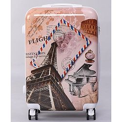 Pine Kids Trolley Luggage Bags Brown - 22 inch| Shock Resistant| Telescopic Handle| Water Resistant| Easy Zipper Closure| Durable Wheels| Number Lock