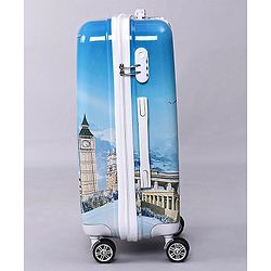 Pine Kids Trolley Luggage Bags Blue - 22 inch| Shock Resistant| Telescopic Handle| Water Resistant| Easy Zipper Closure| Durable Wheels| Number Lock