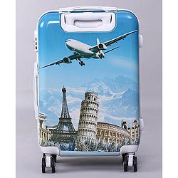 Pine Kids Trolley Luggage Bags Blue - 22 inch| Shock Resistant| Telescopic Handle| Water Resistant| Easy Zipper Closure| Durable Wheels| Number Lock