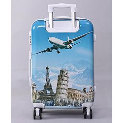Pine Kids Trolley Luggage Bags Blue - 22 inch| Shock Resistant| Telescopic Handle| Water Resistant| Easy Zipper Closure| Durable Wheels| Number Lock