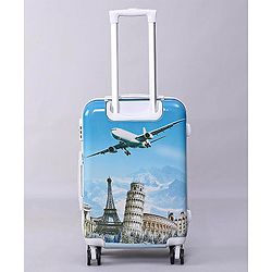 Pine Kids Trolley Luggage Bags Blue - 22 inch| Shock Resistant| Telescopic Handle| Water Resistant| Easy Zipper Closure| Durable Wheels| Number Lock