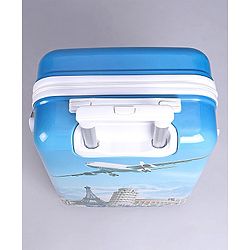 Pine Kids Trolley Luggage Bags Blue - 22 inch| Shock Resistant| Telescopic Handle| Water Resistant| Easy Zipper Closure| Durable Wheels| Number Lock