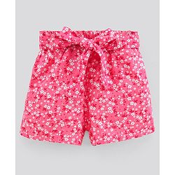 Pine Kids Softene Wash Shorts Floral Print- Pink