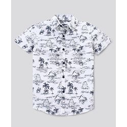 Pine Kids Half Sleeves Shirt Printed - White