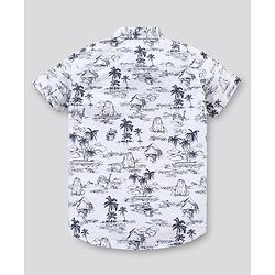 Pine Kids Half Sleeves Shirt Printed - White