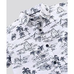 Pine Kids Half Sleeves Shirt Printed - White