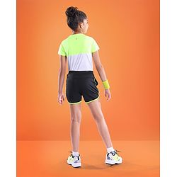 Pine Active Mid Thigh Length Solid Color Shorts  - Black