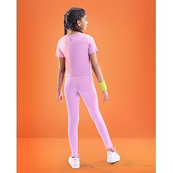 Pine Active Super Stretch Half Sleeves T-Shirt & Leggings Set - Pink