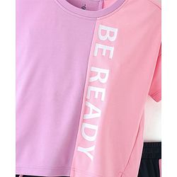 Pine Active Super Stretch Half Sleeves T-Shirt & Leggings Set - Pink