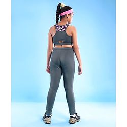 Pine Active Sleeveless High Stretch Sports Bra & Leggings Cheetah Pattern - Multicolour