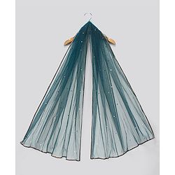 Pine Kids Half Sleeves Embroidered Choli with Lehenga and Dupatta - Blue
