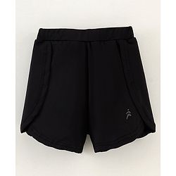 Pine Active High stretch Solid Shorts with Inner Tights - Black