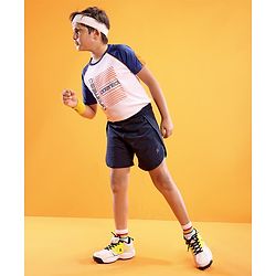 Pine Active High stretch Lycra Shorts Solid with Inner Tights - Navy
