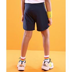 Pine Active High stretch Lycra Shorts Solid with Inner Tights - Navy