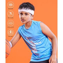 Pine Active Skin Friendly & Breathable Sleeveless Basketball Sportswear T-Shirt - Blue