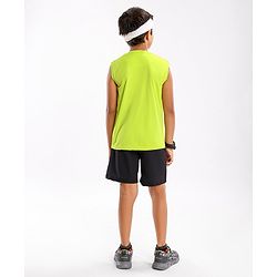 Pine Active Skin Friendly & Breathable Sleeveless Cricket Print T-Shirt - Green
