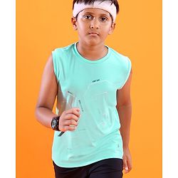 Pine Active Sleeveless Sports T-Shirt Text Print - Multicolor