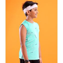 Pine Active Sleeveless Sports T-Shirt Text Print - Multicolor