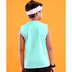 Pine Active Sleeveless Sports T-Shirt Text Print - Multicolor