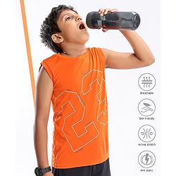 Pine Active Sleeveless Tee Numeric 23 Print - Orange