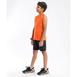 Pine Active Sleeveless Tee Numeric 23 Print - Orange