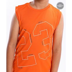 Pine Active Sleeveless Tee Numeric 23 Print - Orange