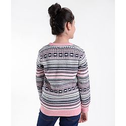 Pine Kids Full Sleeves Jacquard Fine Knit Medium Winter Sweater Intarsia Design- Multicolor