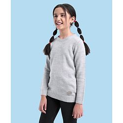 Pine Kids Full Sleeves Light Winter Wear Pullover Sweater - Grey