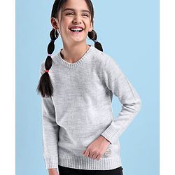 Pine Kids Full Sleeves Light Winter Wear Pullover Sweater - Grey