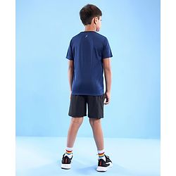 Pine Active Half Sleeves T-Shirt Text Print - Navy Blue