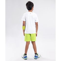 Pine Active Half Sleeves Striped and Text Print T-shirt - White