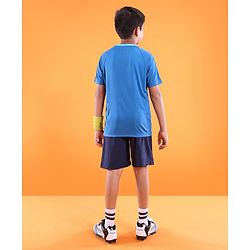 Pine Active Skin Friendly & Breathable Half Sleeves T-Shirt Text Printed - Blue