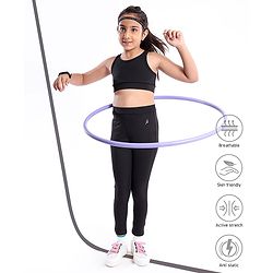 Pine Active Sleeveless Solid High Stretch Sports Bra & Leggings - Black