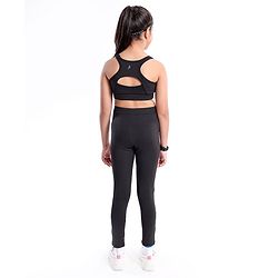 Pine Active Sleeveless Solid High Stretch Sports Bra & Leggings - Black