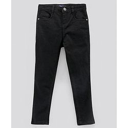 Pine Kids Full Length Stretchable Solid Color Jeans - Black