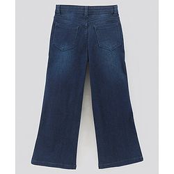 Pine Kids Cotton Full Length Stretchable Jeans with Flared Style Washed - Dark Blue