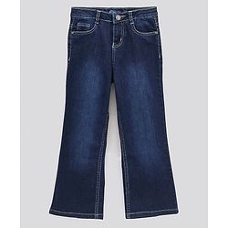 Pine Kids Cotton Woven Full Length Solid Jeans - Dark Blue