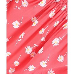 Pine Kids Off Shoulder Sleeves All Over Print Top - Red