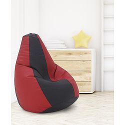 Pine Kids Sofa Bean Bag Without Beans - Red Black