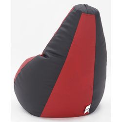 Pine Kids Sofa Bean Bag Without Beans - Red Black