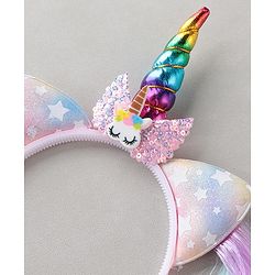 Pine Kids Hair Extensions Unicorn Themed Hair Band Free Size - Multicolour