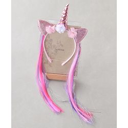 Pine Kids Hair Extensions Unicorn Themed Hair Band Free Size - Pink Purple