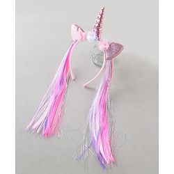 Pine Kids Hair Extensions Unicorn Themed Hair Band Free Size - Pink Purple