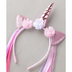 Pine Kids Hair Extensions Unicorn Themed Hair Band Free Size - Pink Purple