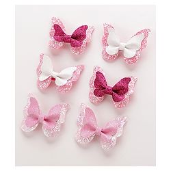 Pine Kids Bow & Butterfly Clips Set of 6 - Multicolor