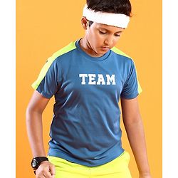 Pine Active Half Sleeves Team Printed T Shirt - Blue Green