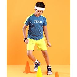 Pine Active Half Sleeves Team Printed T Shirt - Blue Green