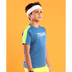 Pine Active Half Sleeves Team Printed T Shirt - Blue Green
